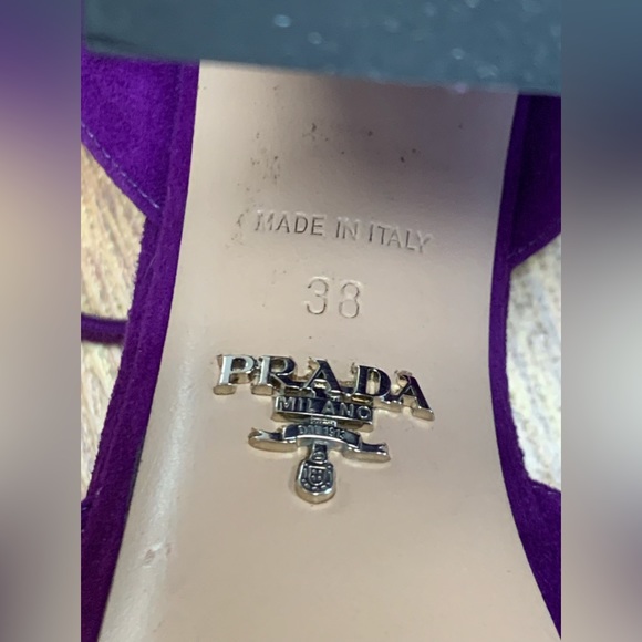 Prada Suede Platform Ankle-Strap Sandal - Picture 8 of 9